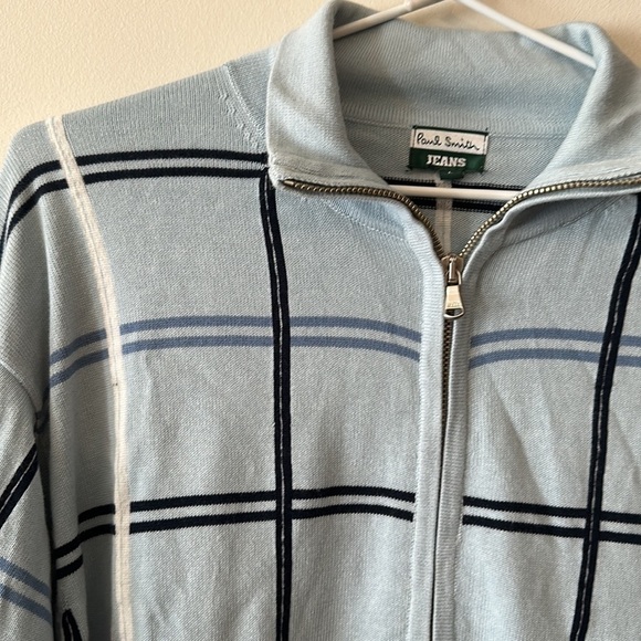 PAUL Smith Jeans Vintage Plaid Striped Zip-Up Cardigan - Picture 4 of 8